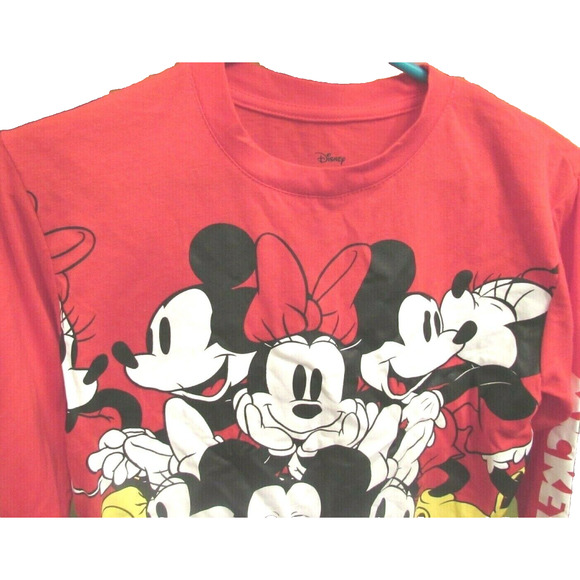 NWT Women's DISNEY MICKEY AND MINNIE MOUSE Red Long Sleeve Top in Size XS 0 - Picture 3 of 6